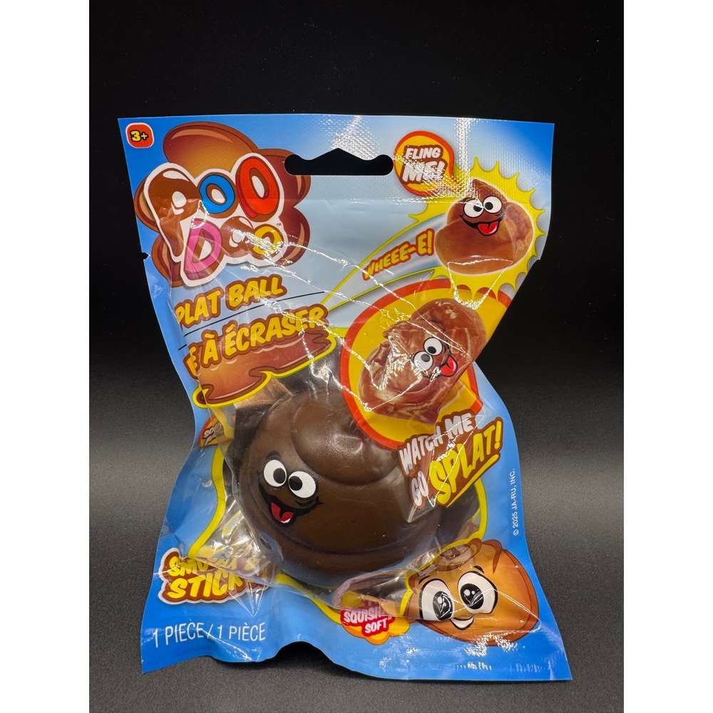 JA-RU Poo Doo Splat Ball Squishy Sticky Emoji Poop Toy Brown Flingable Gag Gift